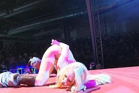 Leering Blonde In Porn Show
