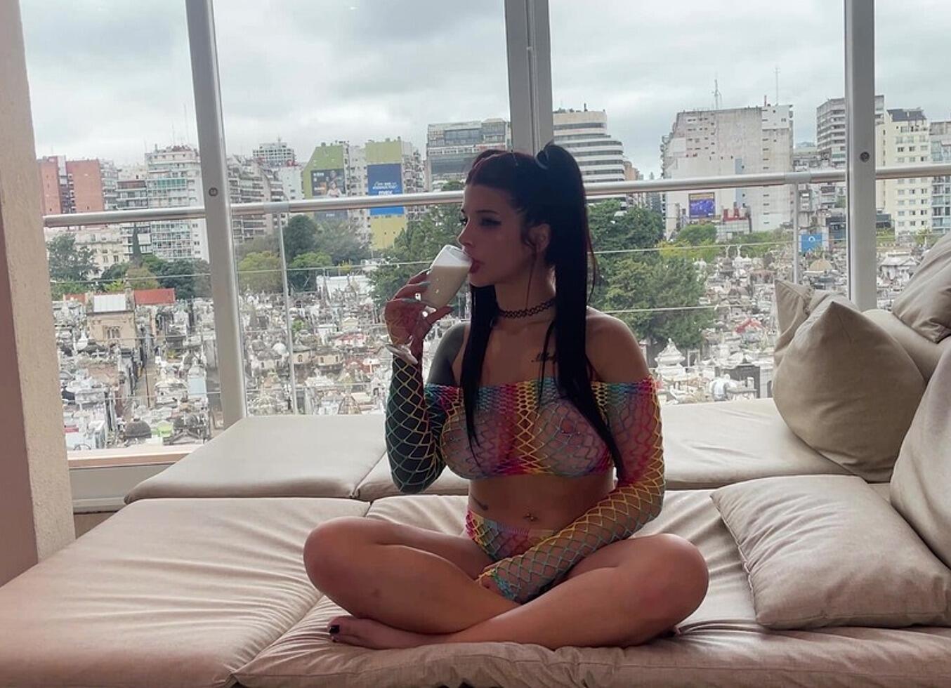 Submissive Slut With Big Tits Is Humiliated With Milk And Gets Creampie After A Very Hard Fuck