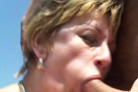 Mature MILF in Outdoor Blowjob