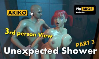 Akiko - Unexpected Shower - Part 2 - 3Rd Person View