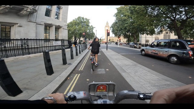 London Bike Ride in Mesh Outfit