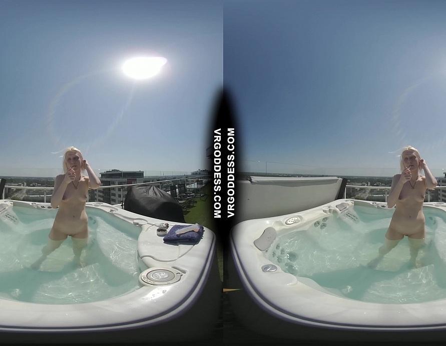 Penthouse Rooftop Jacuzzi Hot Ingrida Smoking and Masturbating in the Sun