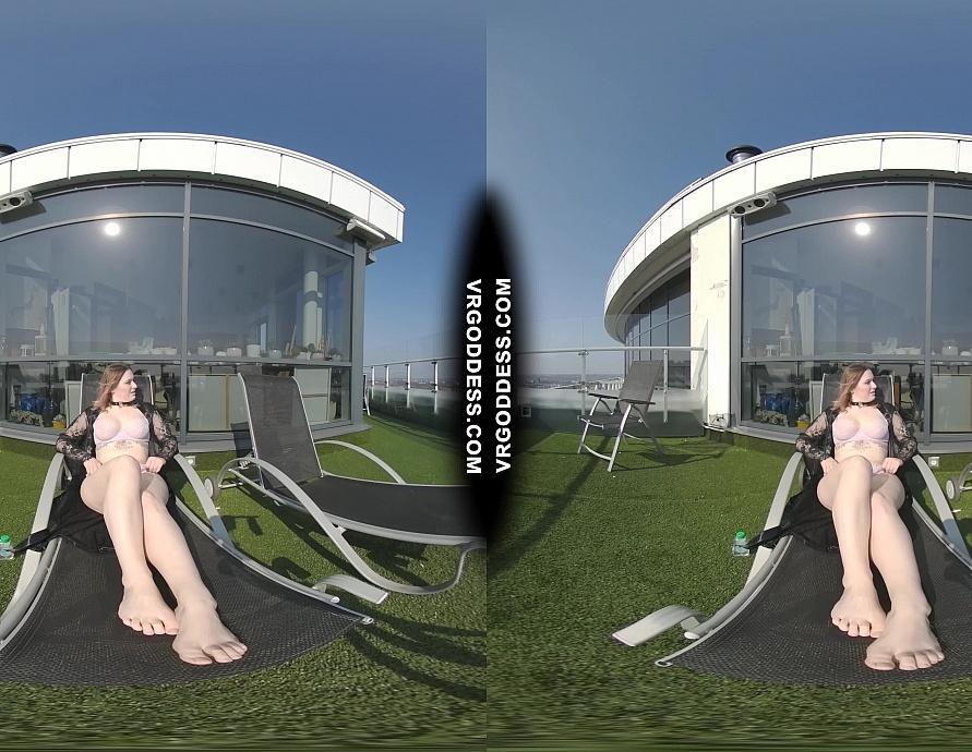 Diana Rooftop Masturbating While Sunbathing Oiling Her Huge Double D Tits Then Hitachi Orgasm