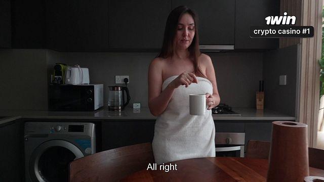 Stepson Comes Home To Lonely Stepmom - Massage Turns Into Hard Doggy
