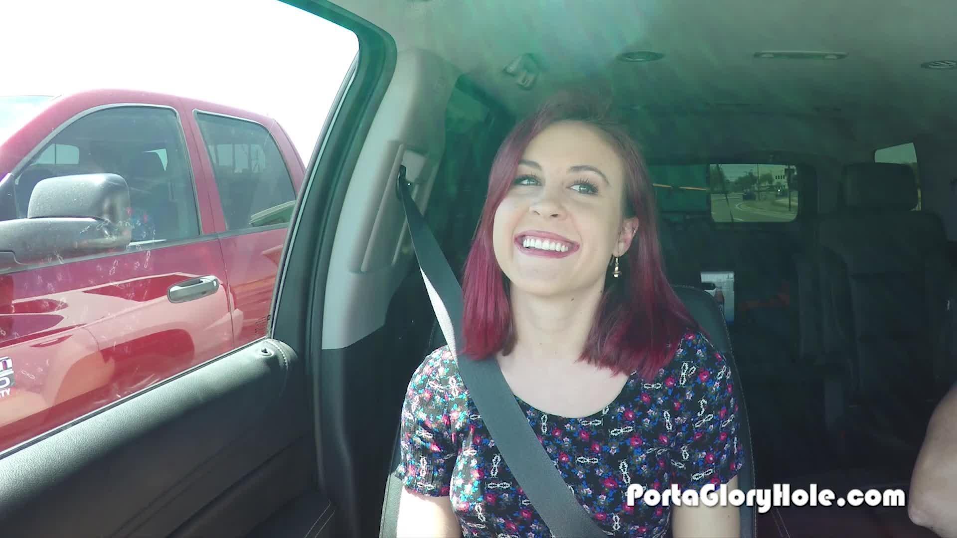 Amanda On Her Way To Suck Cock In The Porta Potty Gloryhole