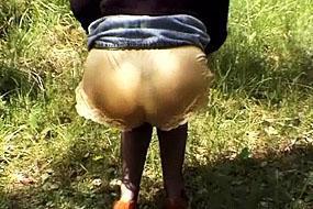 Lady in Outdoor Piss Pants