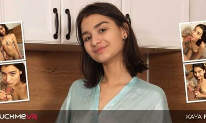 Slutty Kaya Finch Shows Her Blowjob Skills In Her Kitchen