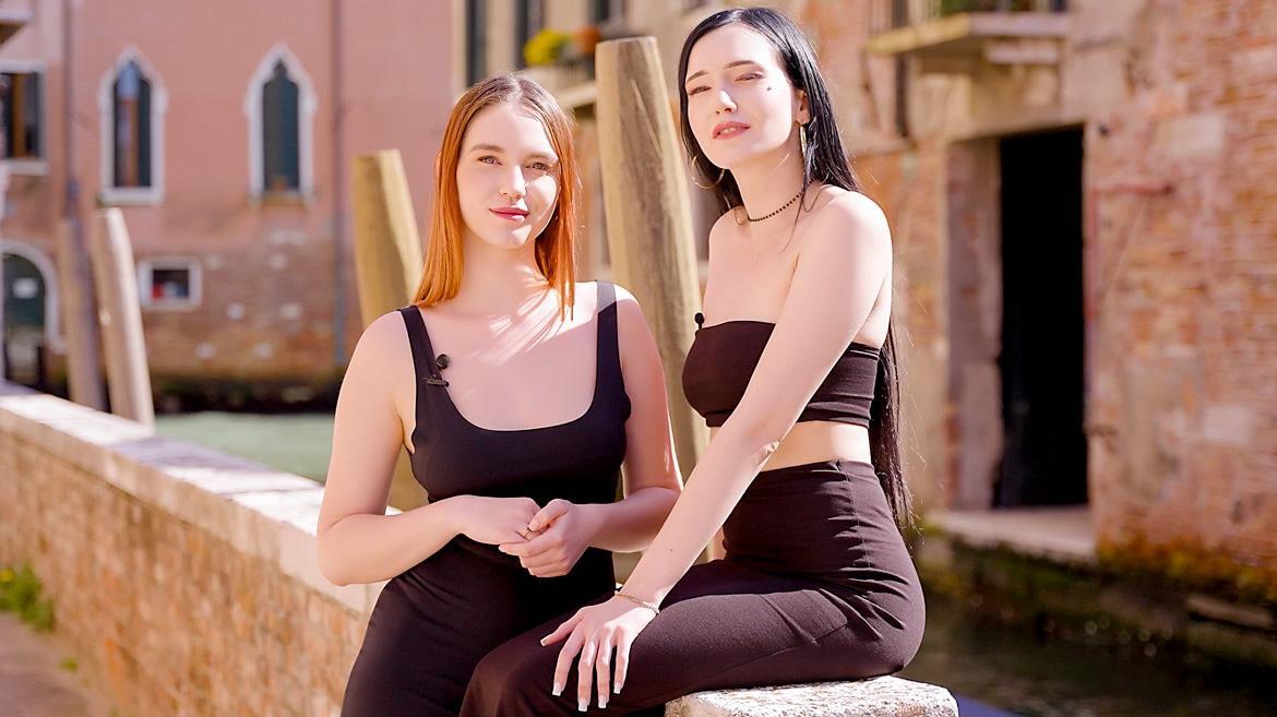 Britney Dutch And Leya Desantis, A Venetian Alleyway Is The Best Place For A Fuck