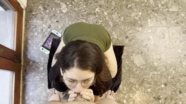 Gamer Girl Gives You a Blowjob Because She Loves Your Cock - Emma Fiore