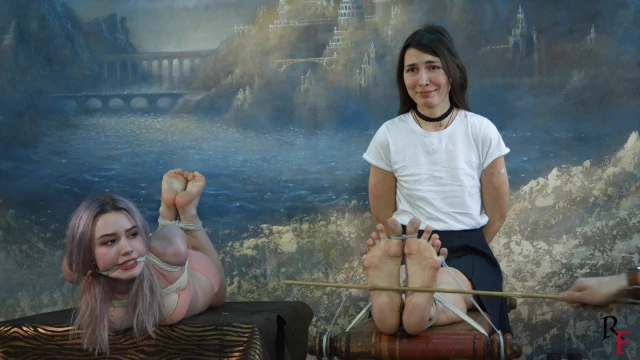 Maya's Feet Punishment and Tightly Hogtied Astrid Like a Piece of Furniture