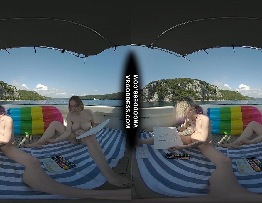 Nude Afternoon on a Yacht Painting Art Creative Porn Ingrida and Diana