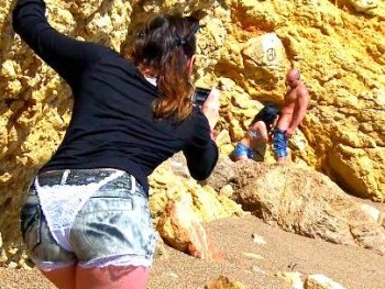 Raquel the Spanish and Charlotte the French. Two Beach Bitches Eager to Eat an Iberian Dick