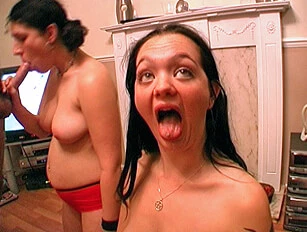 Donna and Friend Suck Off Cocks