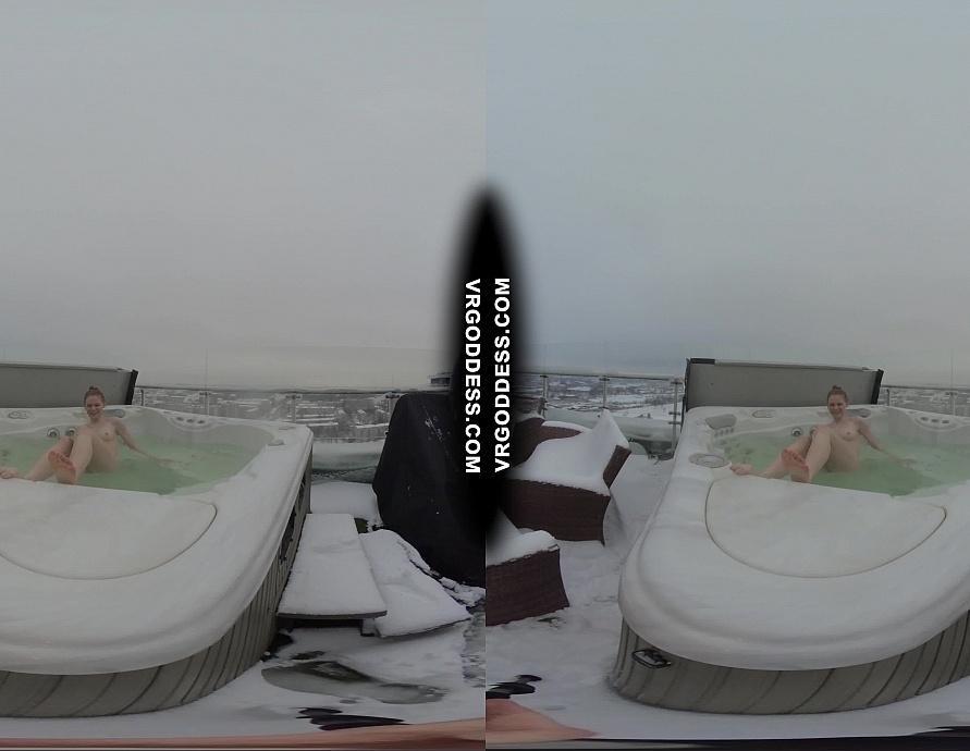 Skinny Blonde Spinner Lolly Penthouse Spa Day Roof Jacuzzi Snow Angel