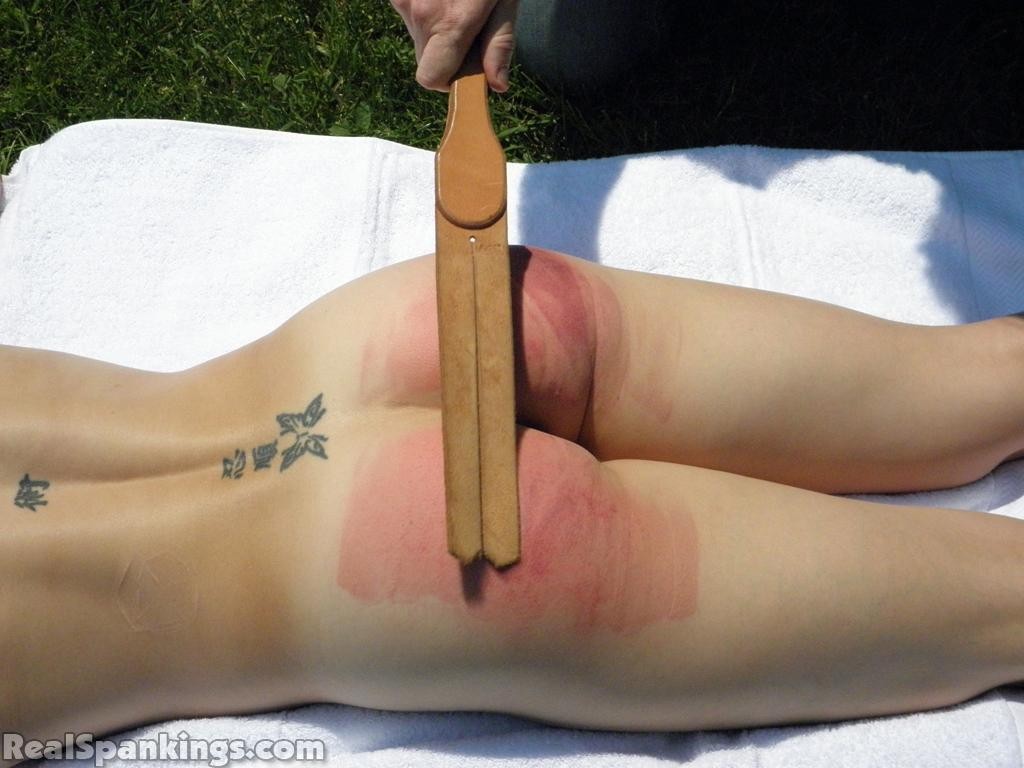 Lily Strapped for Sunbathing Naked
