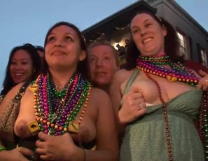 Bourbon Street Flashers During Mardi Gras