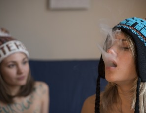 Linda Ratonne and Mira Using Dildos on Eachother and Smoking Weed
