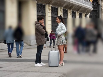 A Valencian Babe Lost in Madrid Needs Help. You Wish You Found Hottie Nuria! ;-P