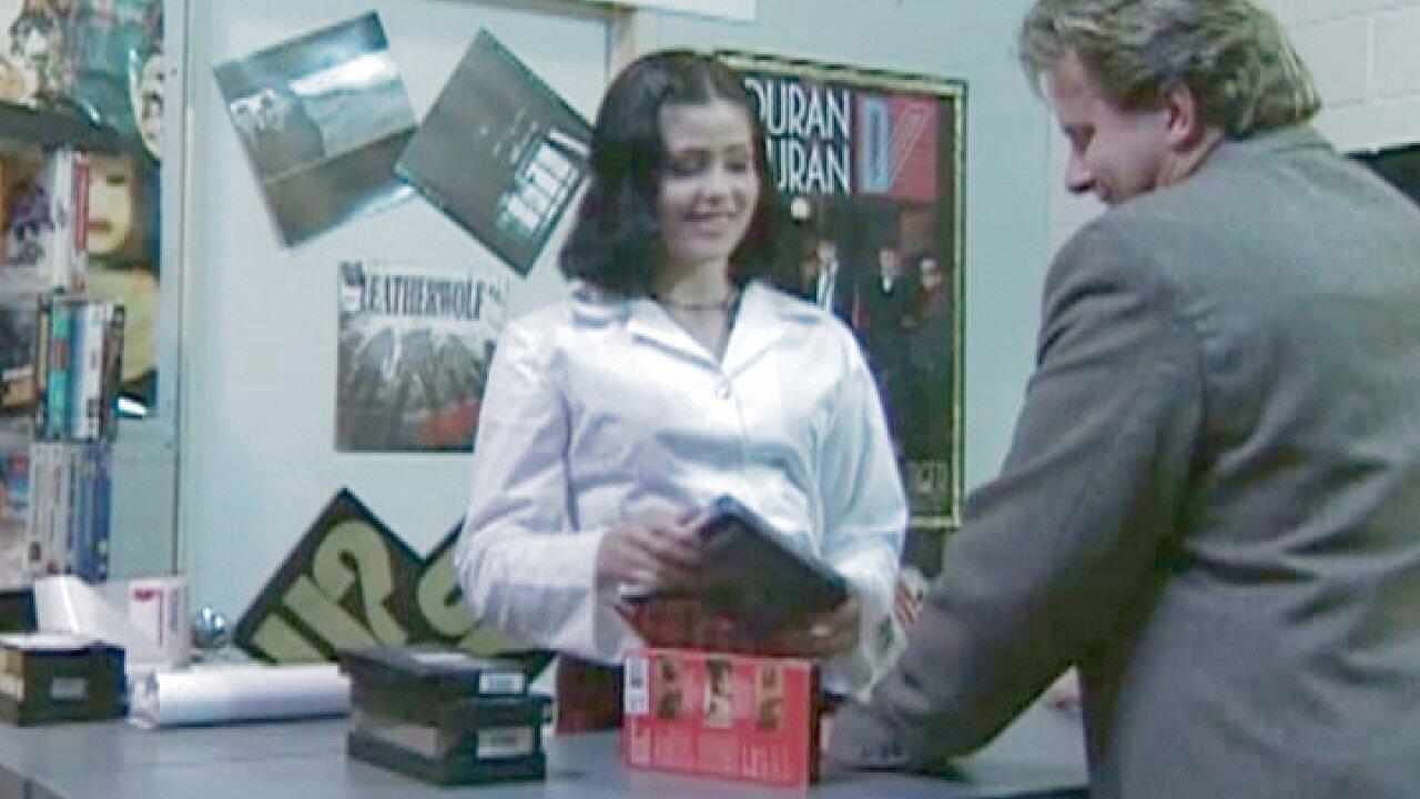 Horny Brunette Store Clerk Gets Fucked in the Ass at the Check Out Counter
