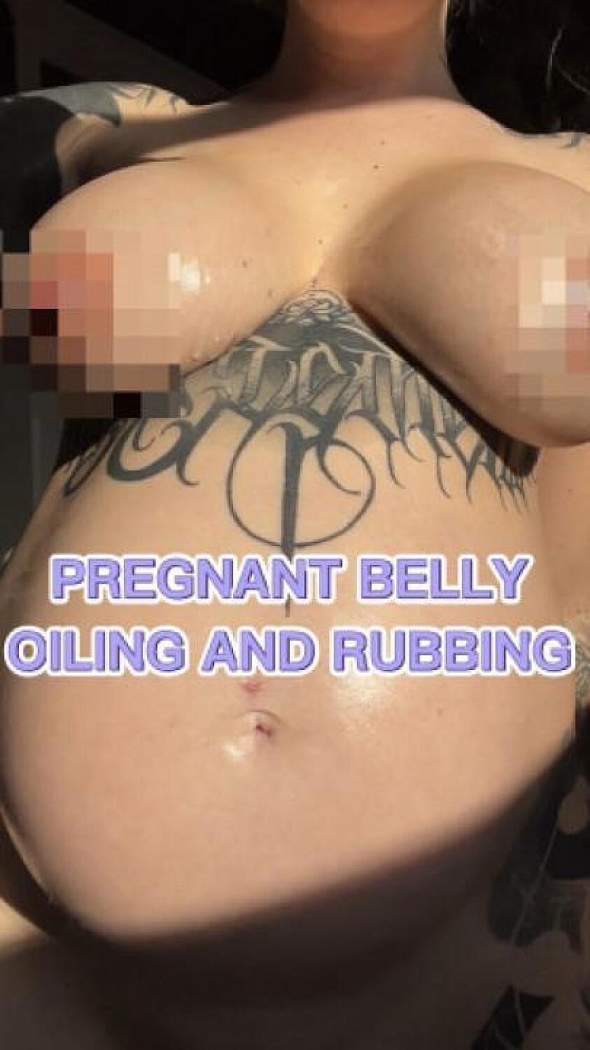 Pregnant Belly Oiling & Tit Rubbing