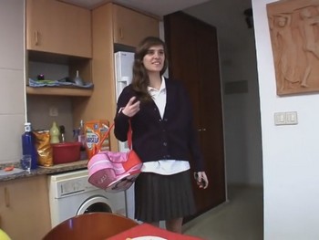 Surprise Party for Ainara. Her First Three Dicks at the Same Time