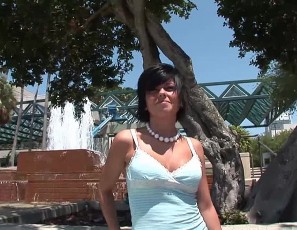 Hot Brunette Emo Chick with Great Tits Naked Masturbating in Public