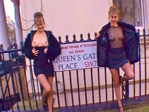 Twins Flashing to Car Drivers in the Back of a Cab