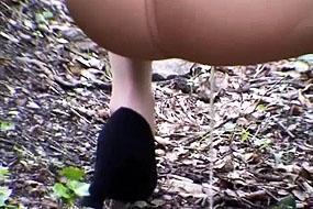 Kitten in Outdoor Pissing