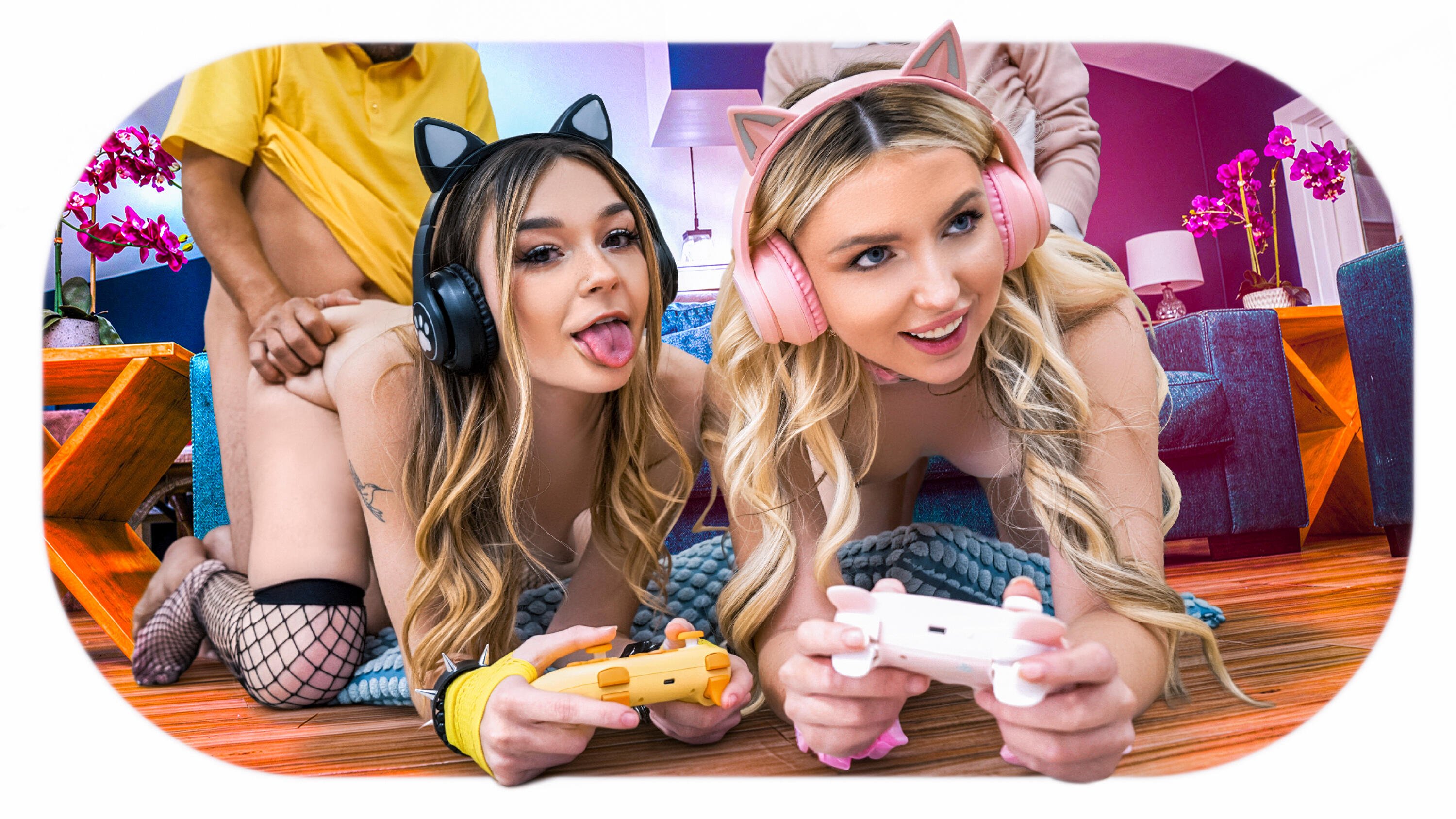 No More Gaming: Bff's Share Some Daddy Dick