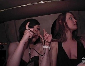 Long Limo Ride with Hot College Girls Who Love to Party Naked