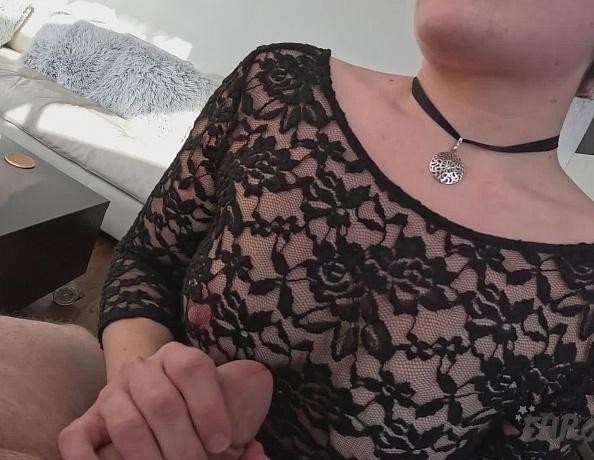 POV Behind the Scenes Blowjob From Sexy Amateur Model Ellah Gets Cum in Her Mouth
