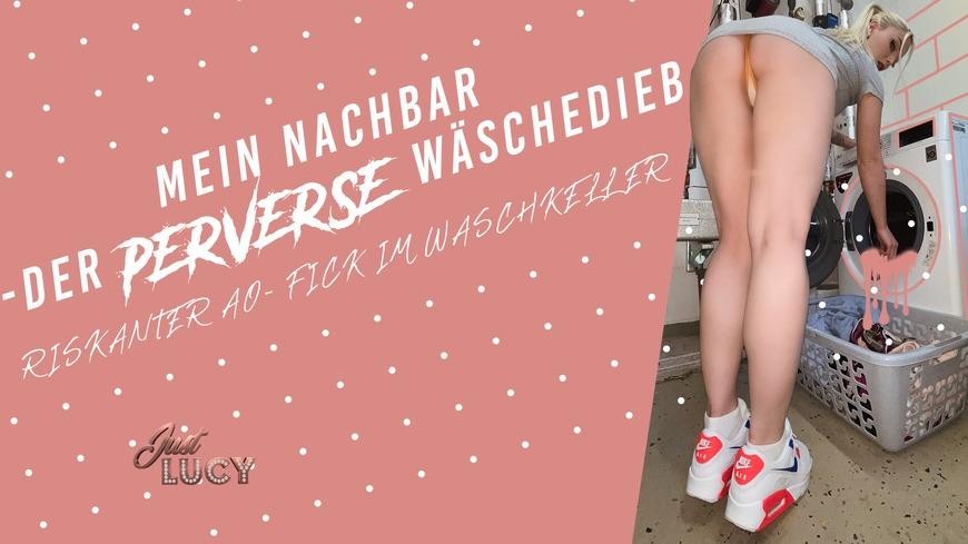 Mein Nachbar Der Perverse Waschedieb - Riskanter Ao- Fick I'm Waschkeller