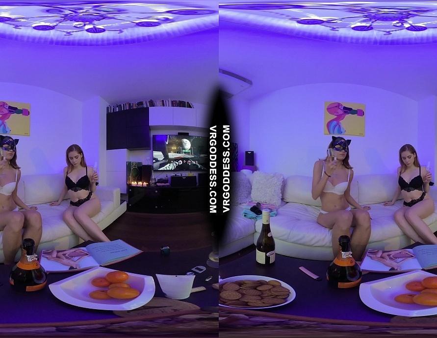 Vaping Hot Teens Margarita with Miss Pussycat Big Black Dildo Champagne Pussy Licking