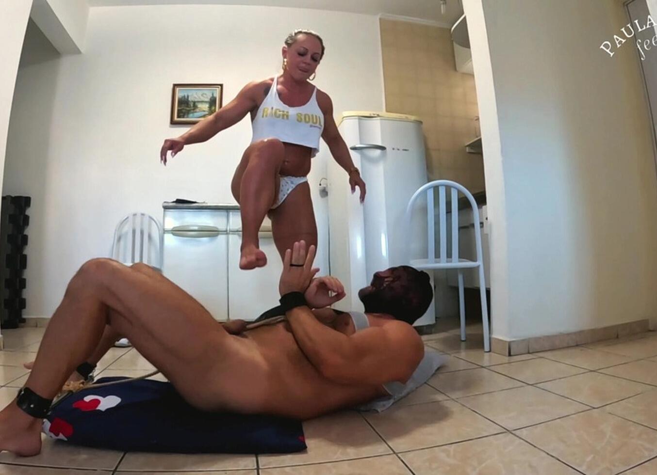 Hard Throat Stand With Hard Foot Gagging