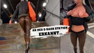 Recognized at the S-Bahn! Transparent Leggings Fuck!