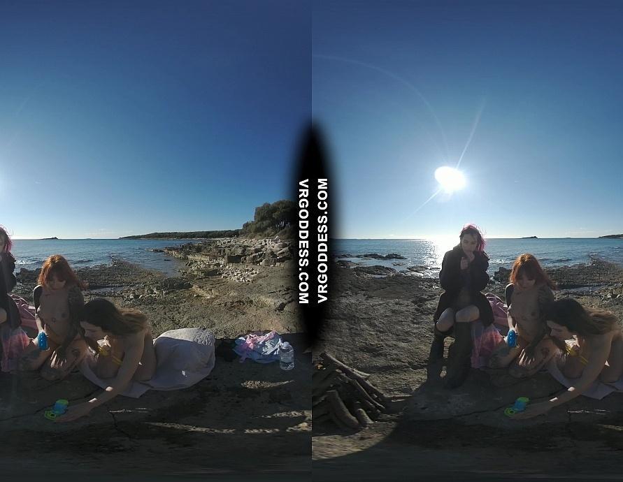 3 Hot College Girls On Winter Vacation Naked On Beach Fire Dancing Bubbles Cheri Josie Poppy