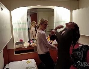 On a Overnight Cruise with Two Hot Models Maria and Sarah Late Night Dildoing Some Private Cabin Fun