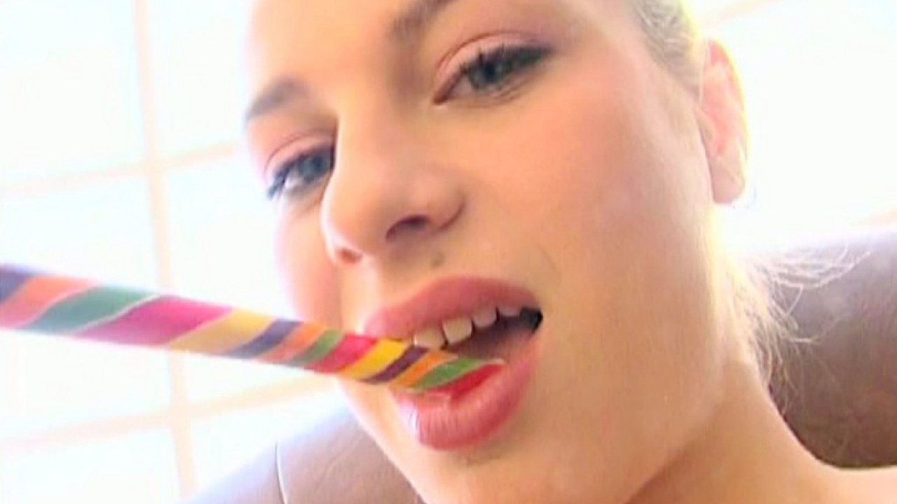 18-Year-Old Blonde Lolita Sucks on Candy and Sucks on Cock in Oral Scene