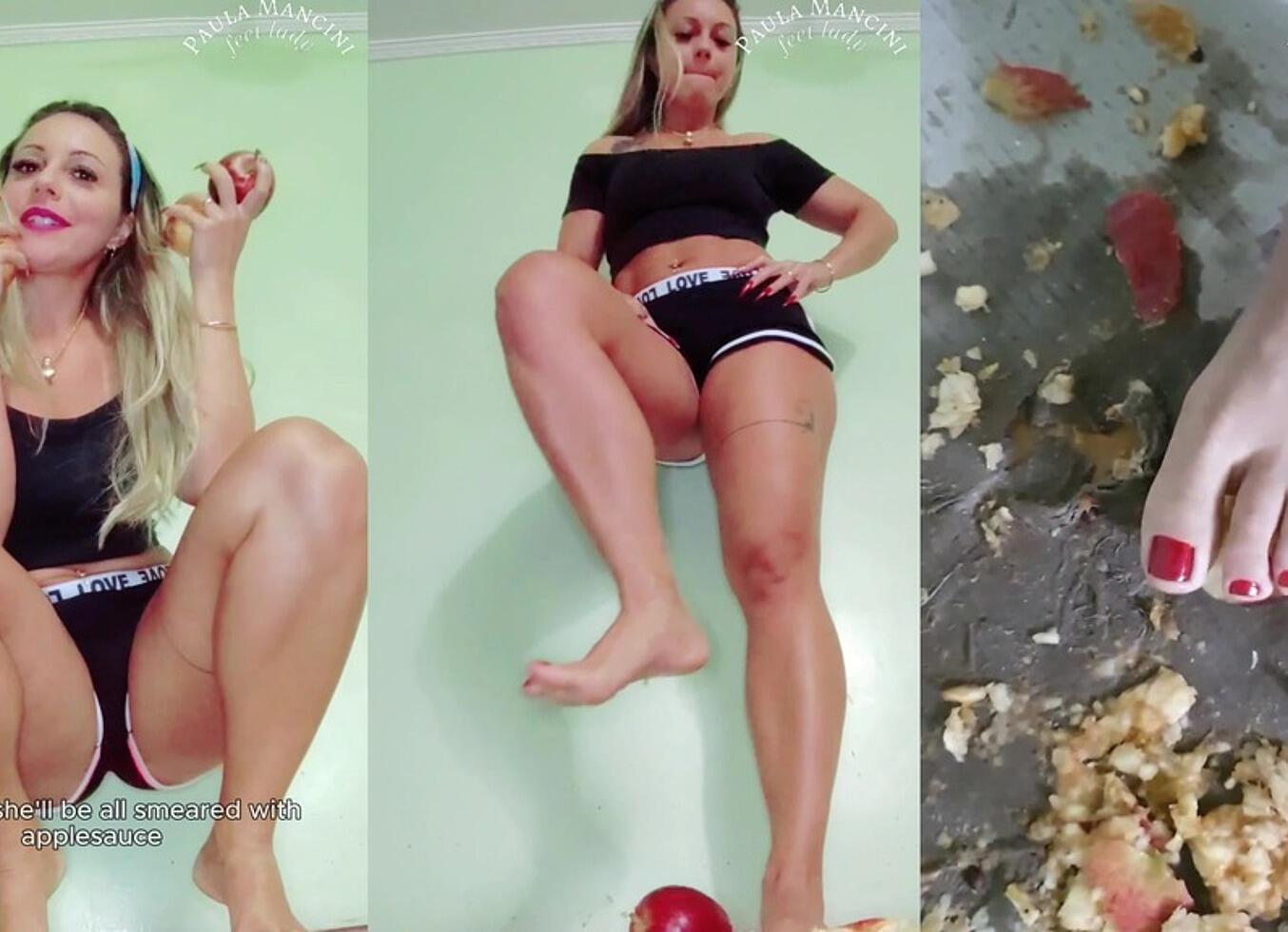 Barefeet Crushing Fruit