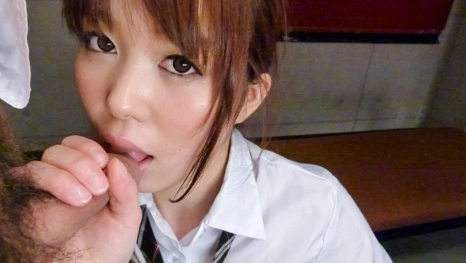 Sexy Teen Moe Sakura Giving Japanese Blowjobs to Two Guys