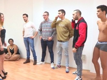 A Superbitch MILF and Her Life's First Gangbang with 5 Twinks (And a Virgin Gal Sucking Dicks)