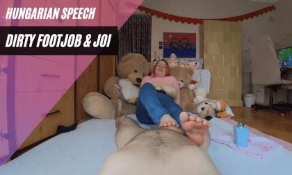 BBW Dirty Footjob with JOI - Hungarian Speech