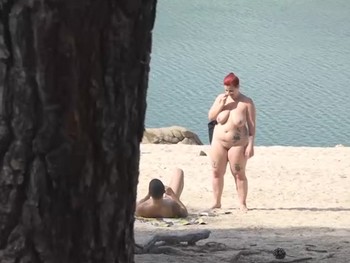 Swingers Threesome at the Nudist Beach... Maria Bose Wants a Double Dick Ration.