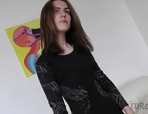 Fresh Face 18 Yo Cacao Makes Her First Time Nude Video on the White Casting Couch