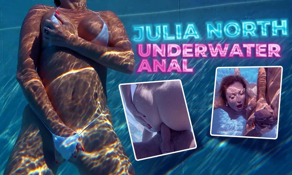 All Natural MILF Julia North Underwater Anal In The Pool