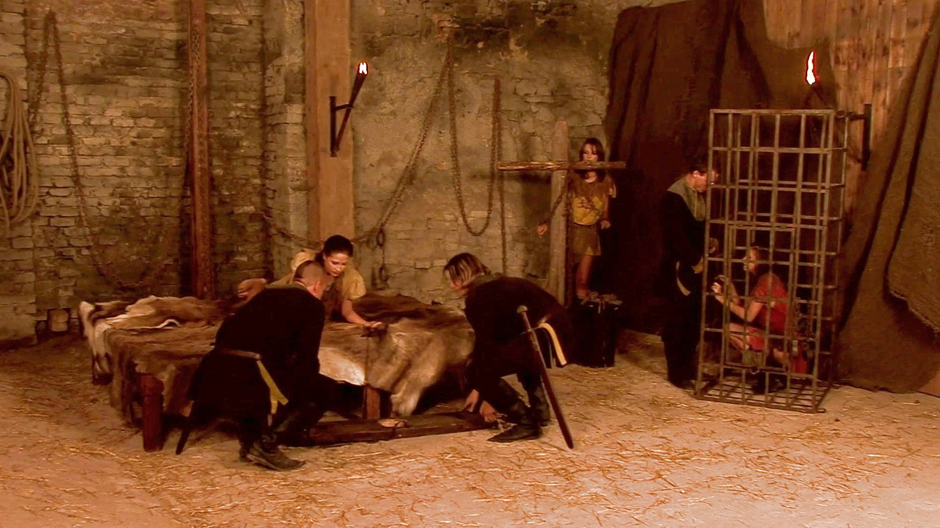 Three Succubi Get Their Holes Filled in Medieval Dungeon Scene