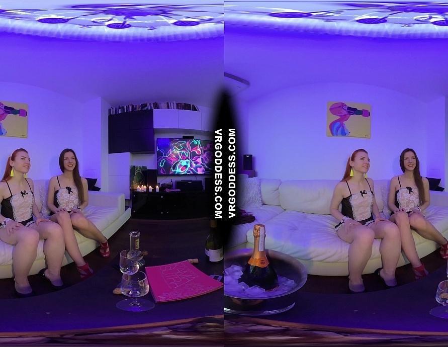 Aesthetic Blue Hot Babes Rikki with Rebeka Ruby Smoking Chilling Lesbian Playing