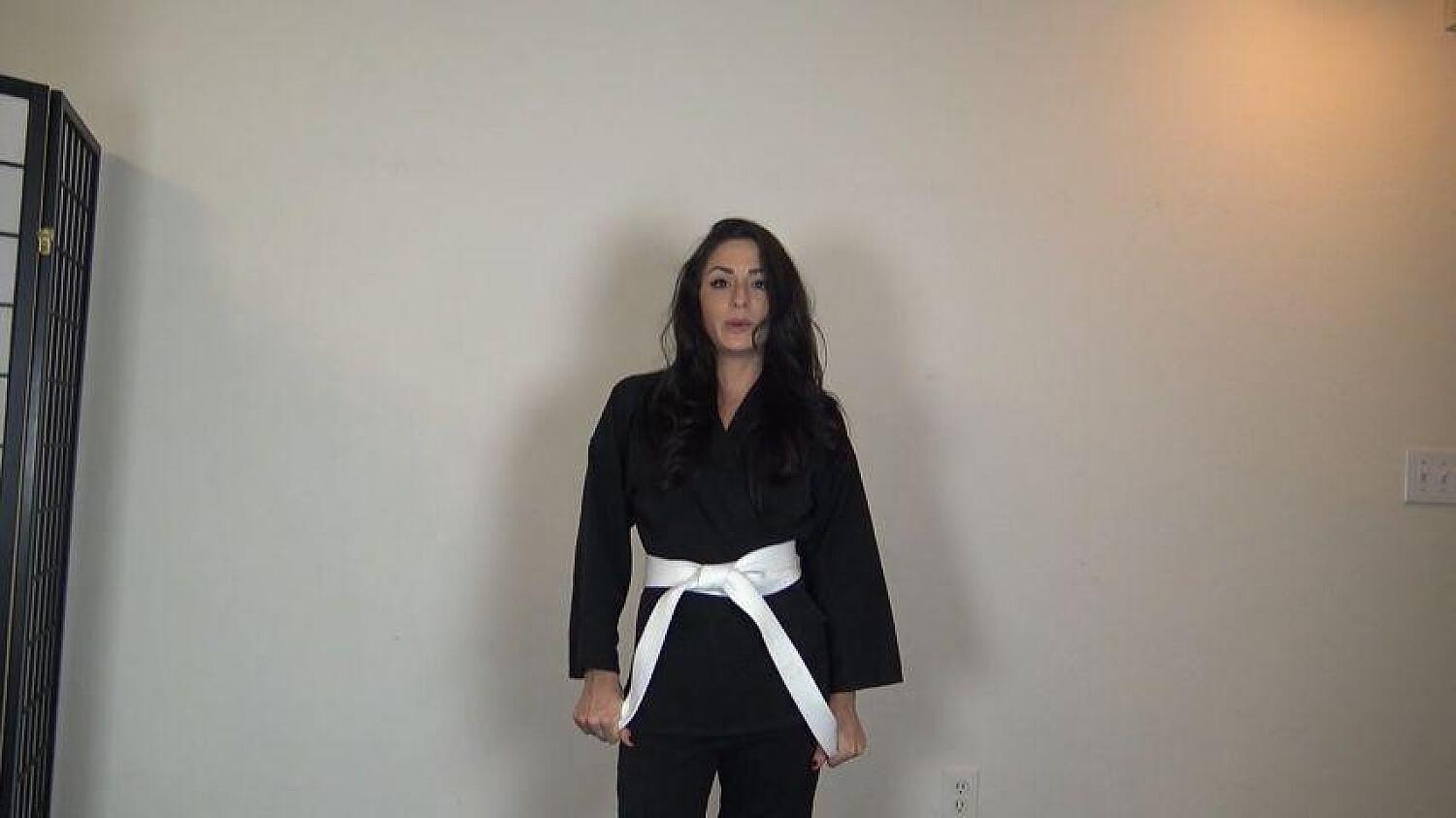 Cleo Earns Her Yellow Karate Belt