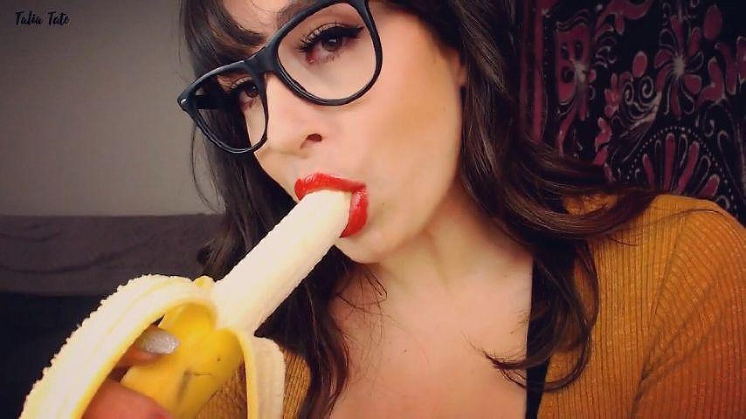 Ruby Red Lips Banana Eating