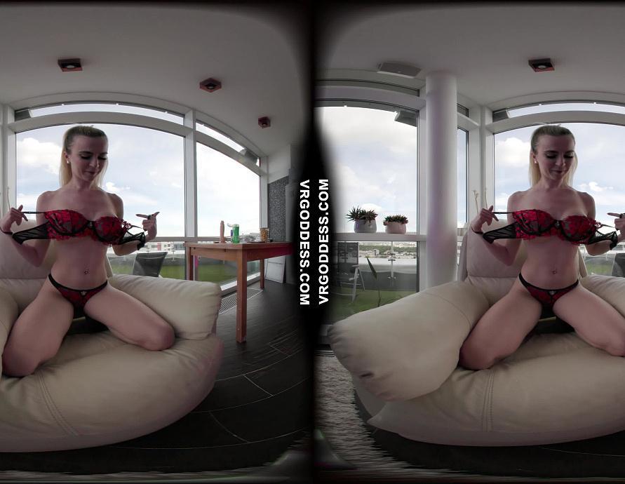 Samanta Rouge Jills Hserself With A Long Dildo On A White Chair
